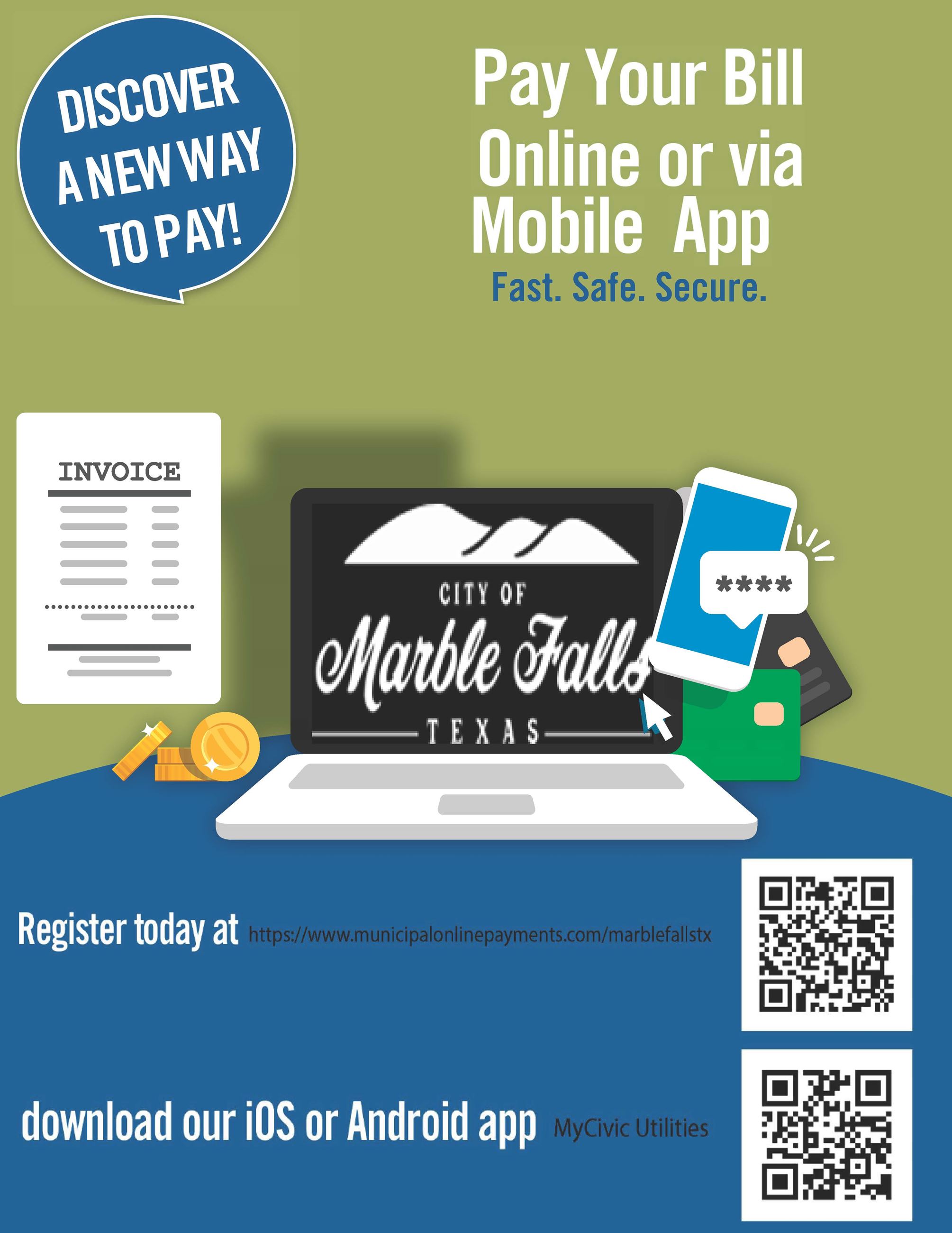 Marble Falls TX Social Media - Online Payments